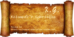 Kolompár Gabriella névjegykártya